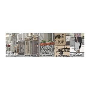 Prøve Fototapet Selvklæbende Deluxe Sticker - Byens glæder - Arkitektur, By, Paris - 100x30 cm