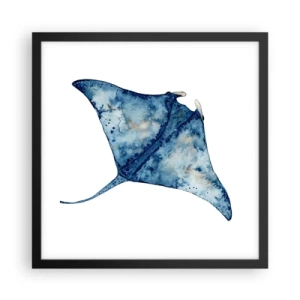 Plakat i sort ramme - Liv i blåt - 40x40 cm