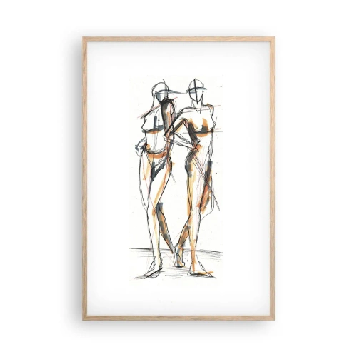 Plakat i ramme af lyst egetræ - En undersøgelse af charme - 61x91 cm