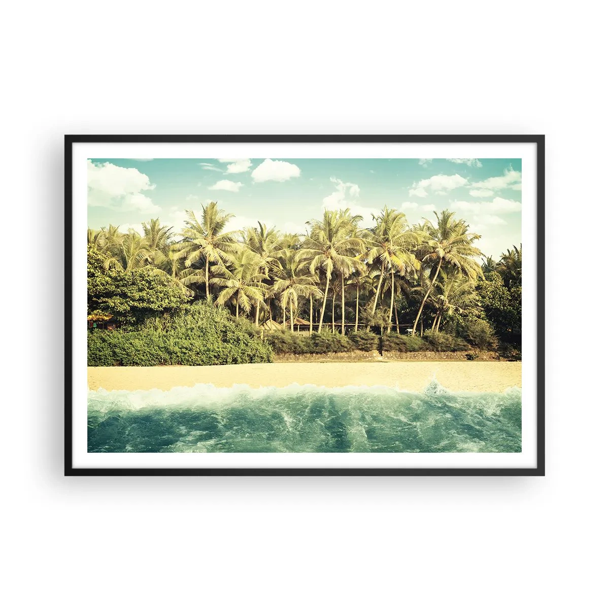 Plakat i sort ramme - Hvad med her? - 100x70 cm