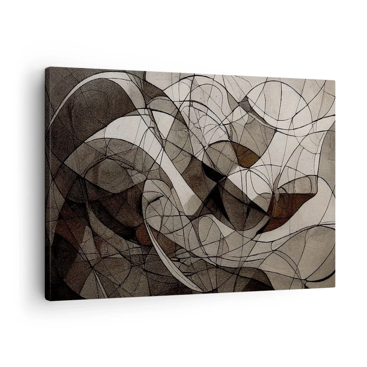 Lærredstryk - Billede på lærred - Abstrakt mønster i brune og jordagtige toner - 70x50cm - Cirkulation af jordens farver - Moderne vægdekoration til stue og soveværelse ARTTOR