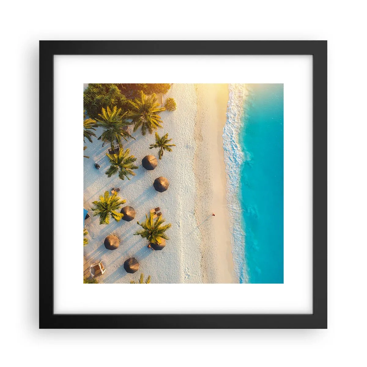 Plakat i sort ramme - Velkommen til paradis - 30x30 cm