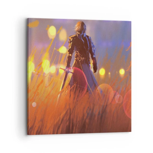 Lærredstryk - Billede på lærred - Herreløs ridder - 70x70 cm