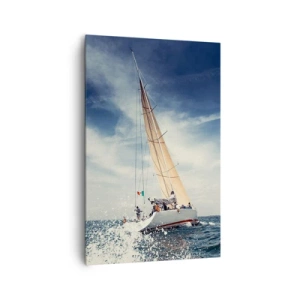 Lærredstryk - Billede på lærred - De kan ikke indhente os! - 80x120 cm