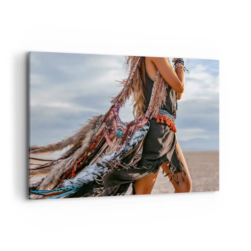 Lærredstryk - Billede på lærred - Shamanens pige - 100x70 cm