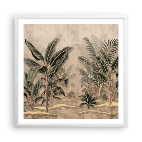 Plakat i hvid ramme - Gravering i kolonistil - 60x60 cm