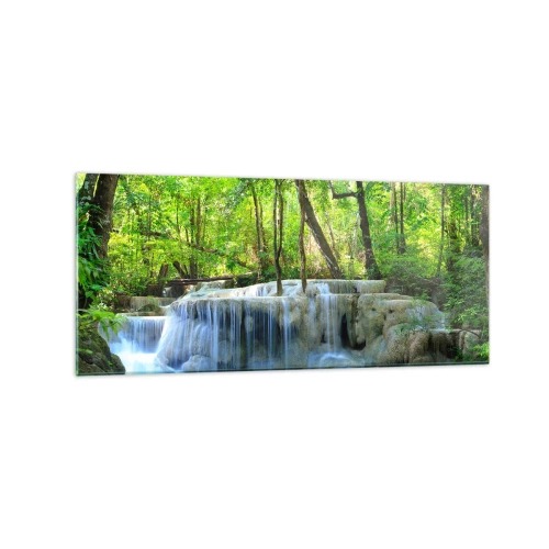 Billede på glas - Drukner i turkis og grønt - 120x50 cm