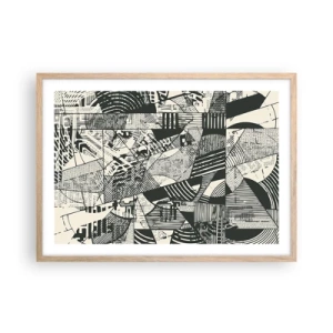 Plakat i ramme af lyst egetræ - Nutidens dynamik - 70x50 cm