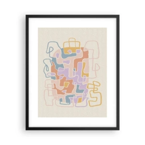 Plakat i sort ramme - Labyrint - et glædeligt eventyr - 40x50 cm