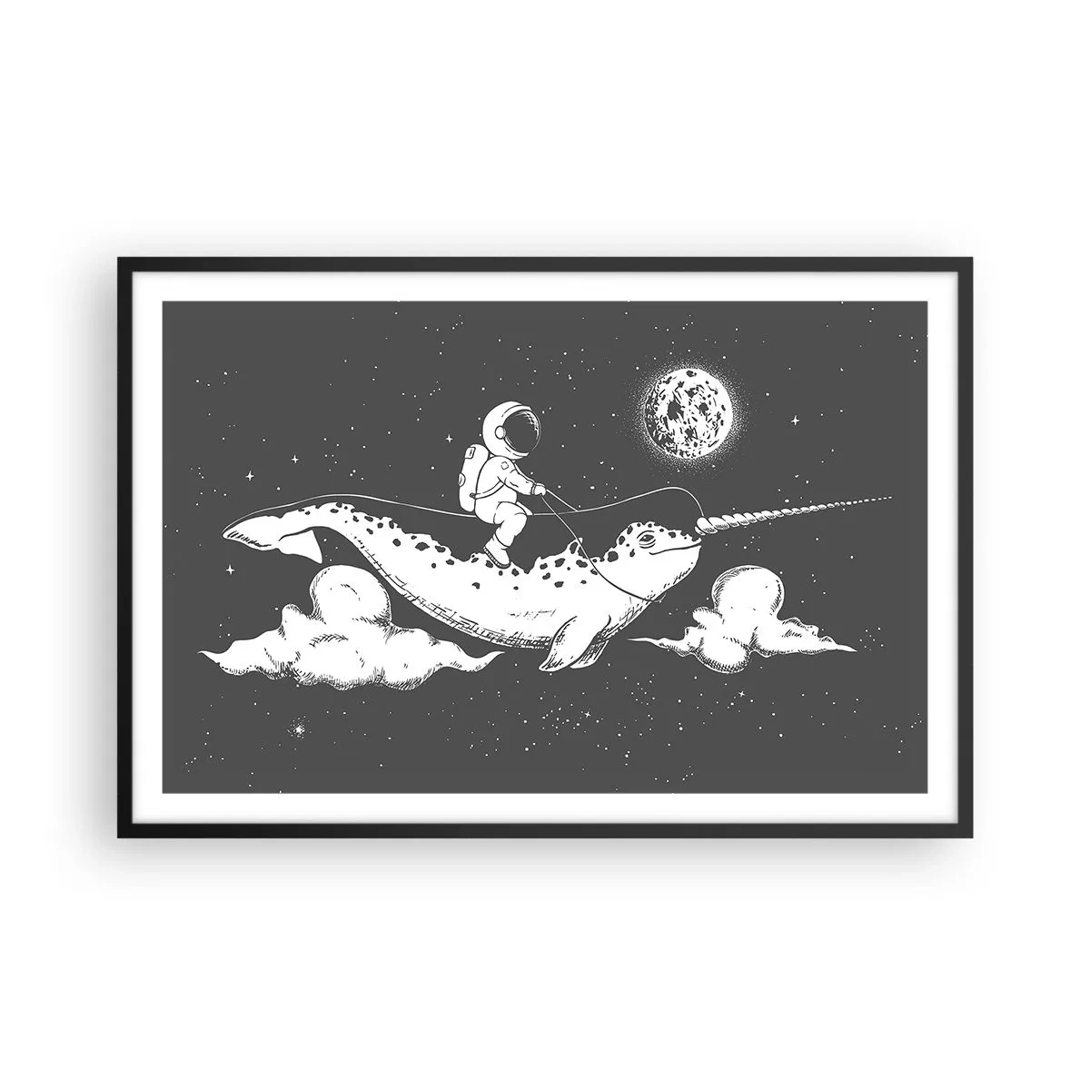 Plakat i sort ramme - Rumrytter - 91x61 cm