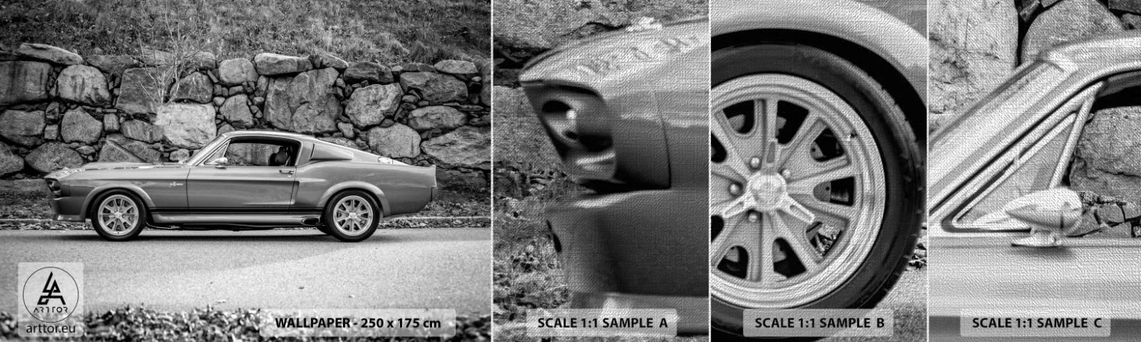 Prøve Fototapet Premium Canvas - En legende fra 1960'erne. - Veteranbil, Automotive, Sportsvogn - 100x30 cm