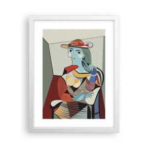 Plakat i hvid ramme - Gennem Picassos øjne - 30x40 cm