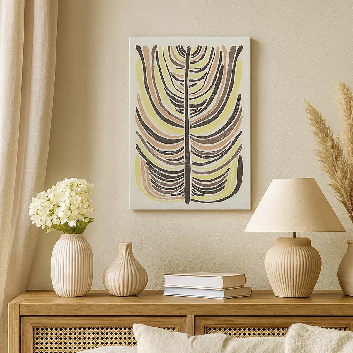 Lærredstryk - Billede på lærred - Levende abstraktion - 50x70 cm