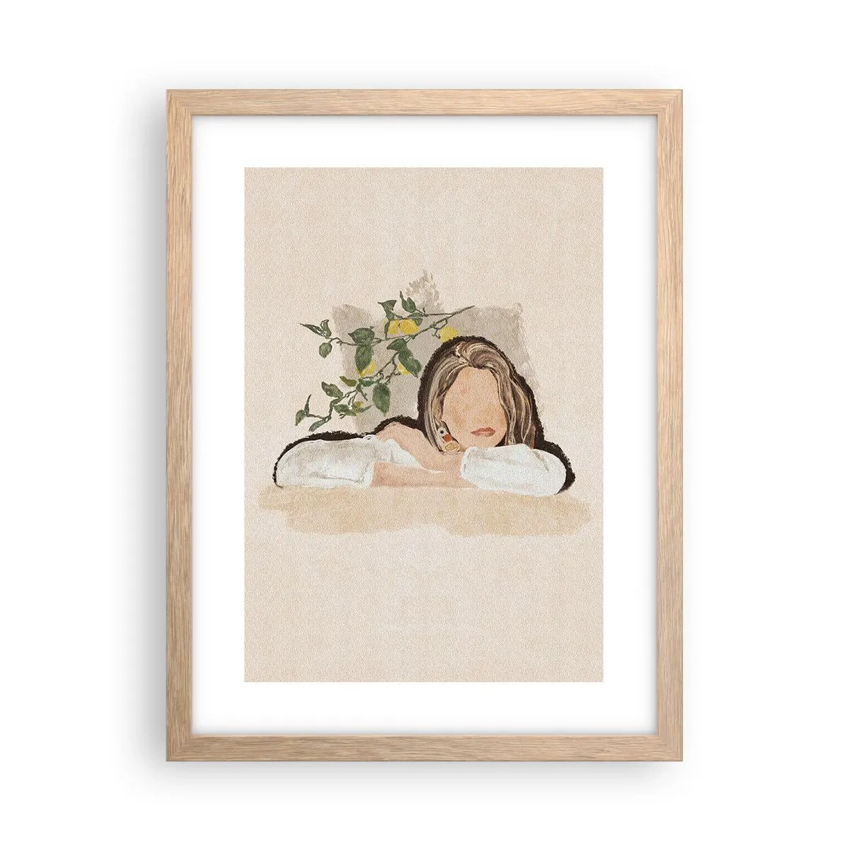 Plakat i ramme af lyst egetræ - Sydstaternes skønhed - 30x40 cm