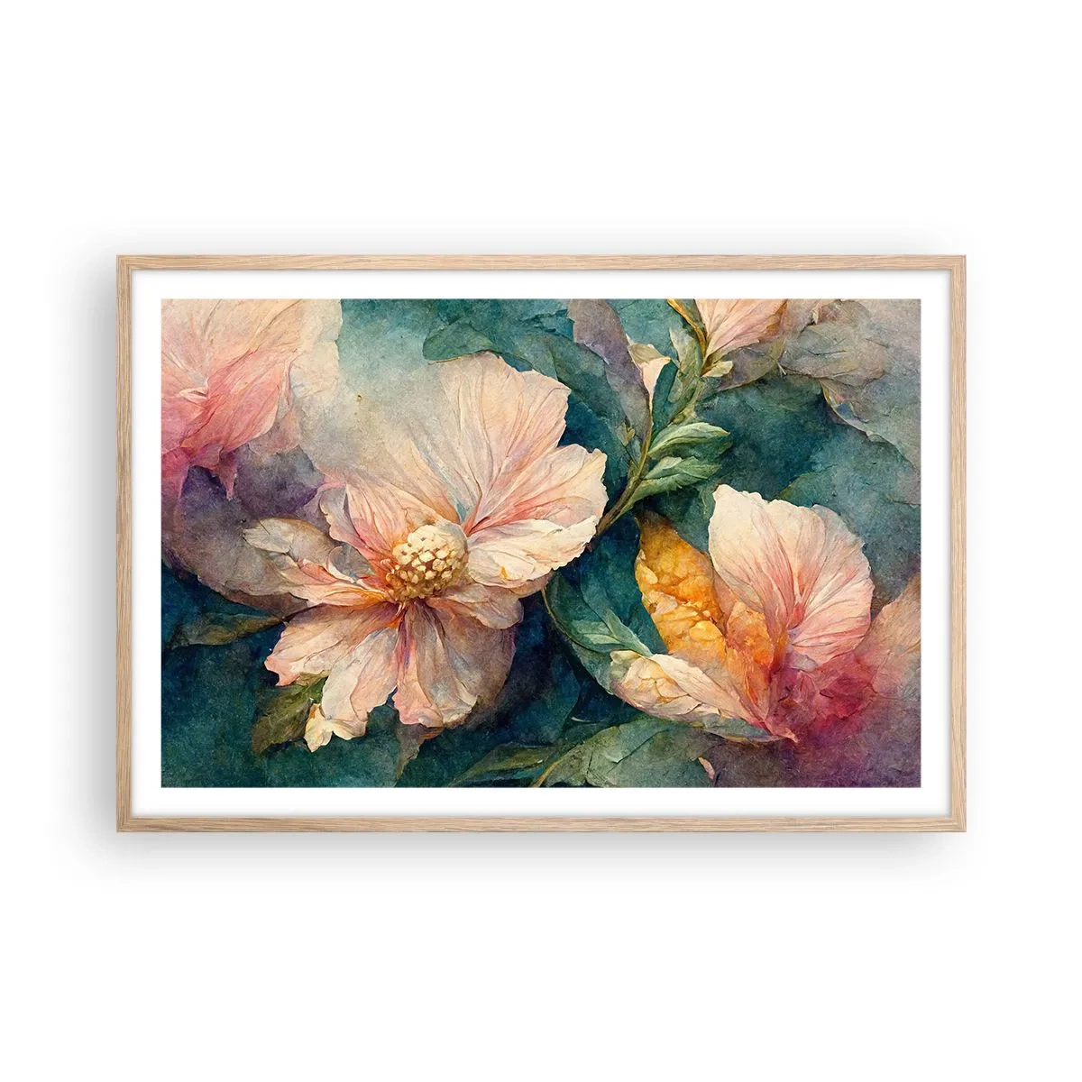 Plakat i ramme af lyst egetræ - Subtiliteten selv - 91x61 cm