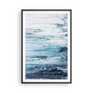 Plakat i sort ramme - Blå istapper - 61x91 cm