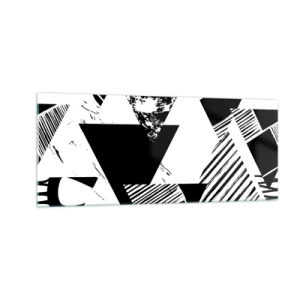 Billede på glas - Regn af trekanter - 100x40 cm