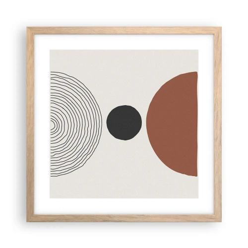 Plakat i ramme af lyst egetræ - I rampelyset - 40x40 cm