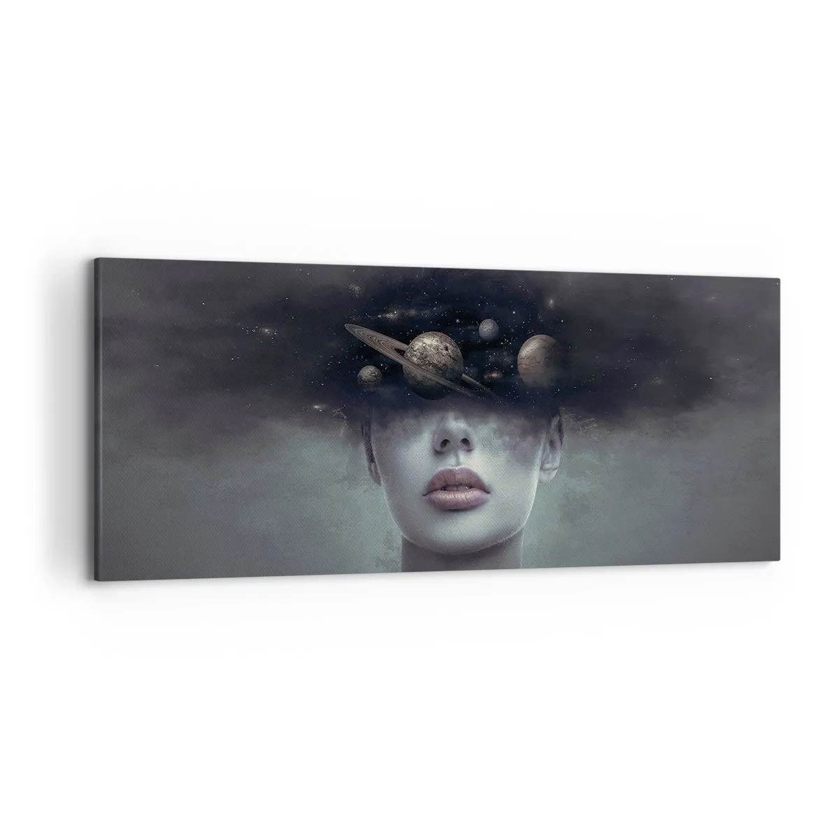 Lærredstryk - Billede på lærred - Og planeterne er ved at gå amok... - 120x50 cm