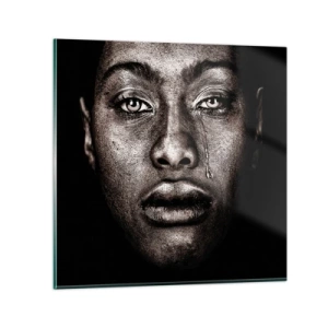 Billede på glas - Én tåre - 30x30 cm