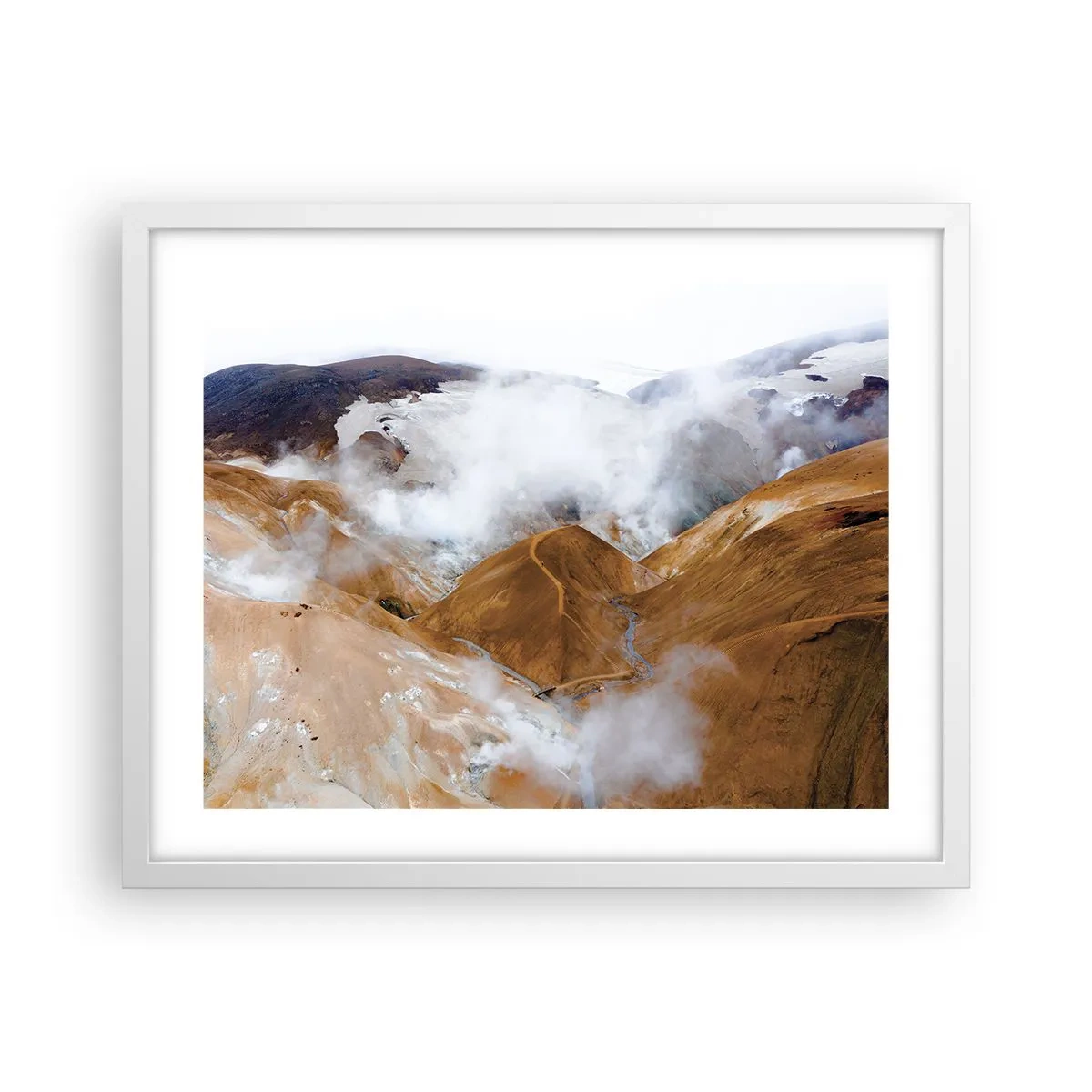 Plakat i hvid ramme - Den rå skønhed i Island - 50x40 cm
