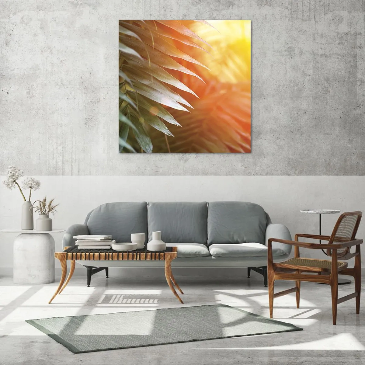 Billede på glas - Morgen i junglen - 70x70 cm