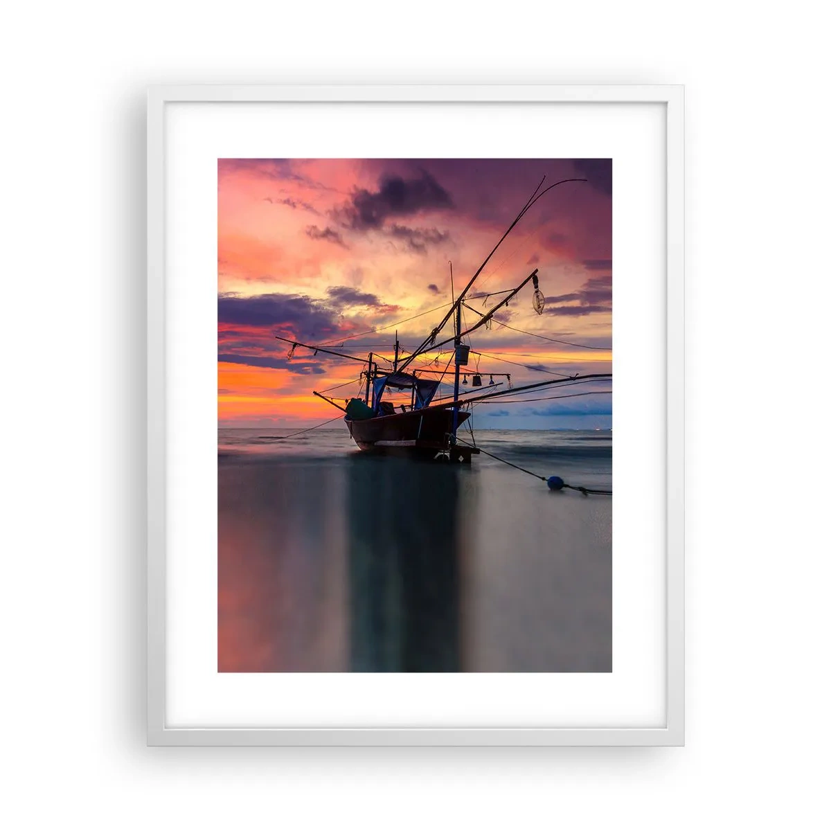 Plakat i hvid ramme - En eksotisk aften - 40x50 cm