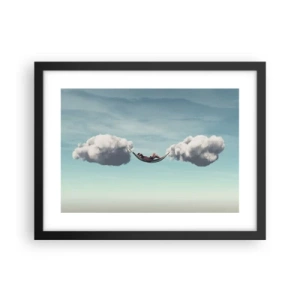 Plakat i sort ramme - Lykken i øjeblikket - 40x30 cm