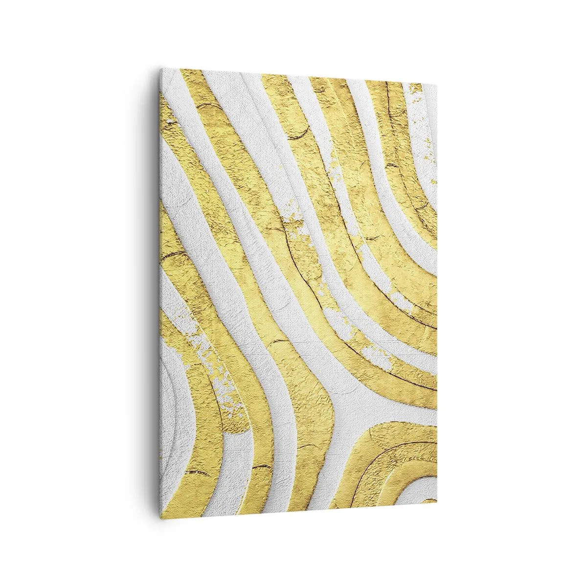 Lærredstryk - Billede på lærred - Sammensætning i hvidt og guld - 70x100 cm