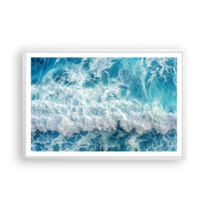 Plakat i hvid ramme - Glædeligt og i spring - 91x61 cm