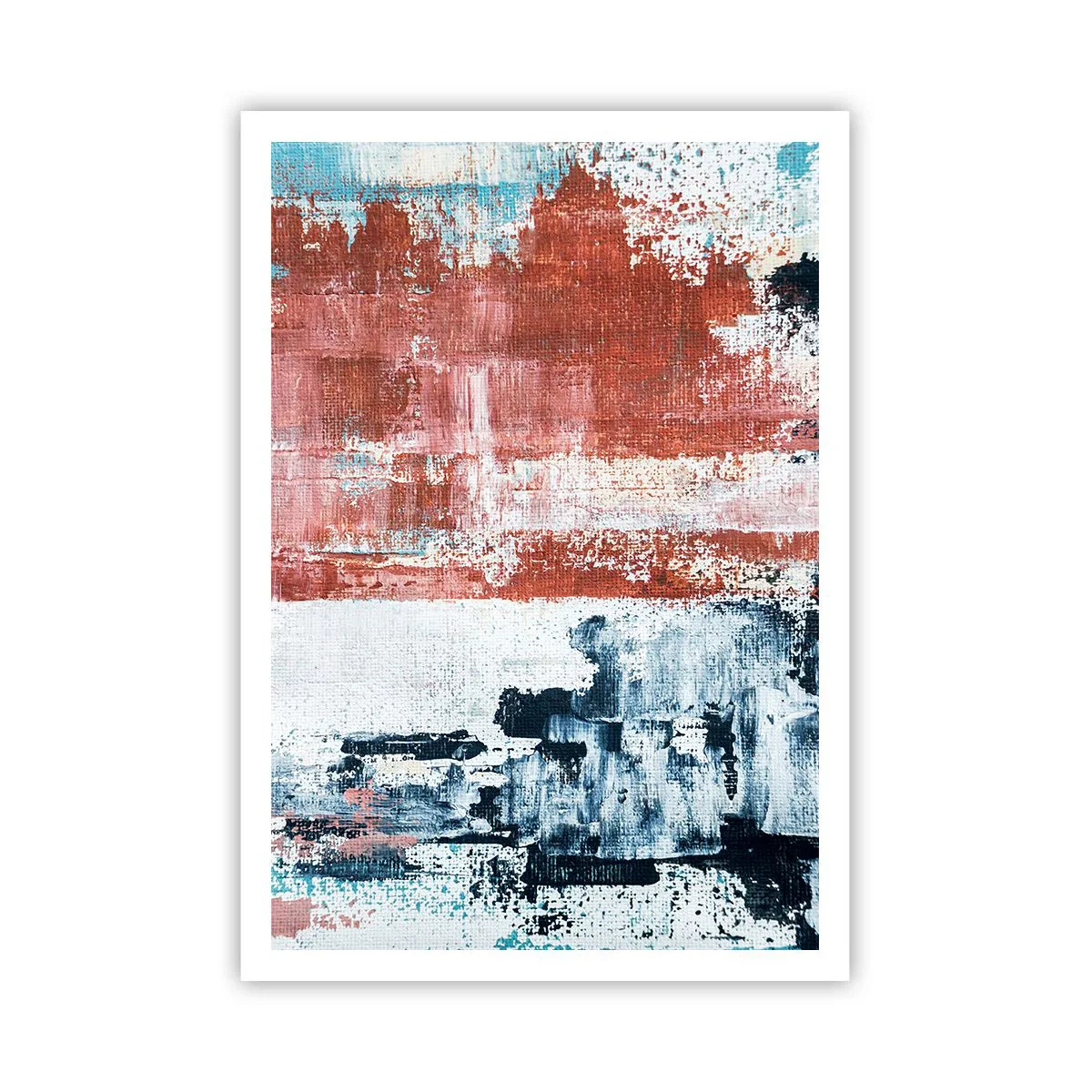 Plakat - Abstrakt halvt og halvt - 70x100 cm