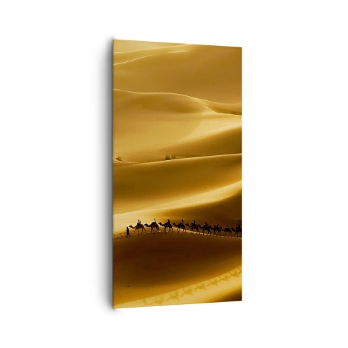Lærredstryk - Billede på lærred - Karavane på ørkenens bølger - 65x120 cm