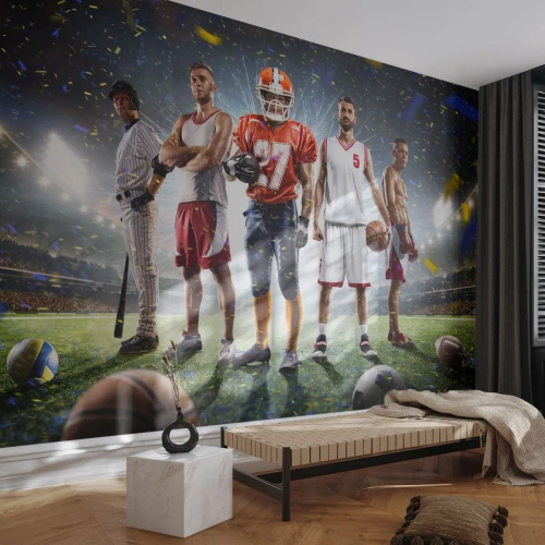 Fototapet Premium Sand - Gladiatorer på spillepladsen - Sport, Atlet, Fodbold - 200x140 cm