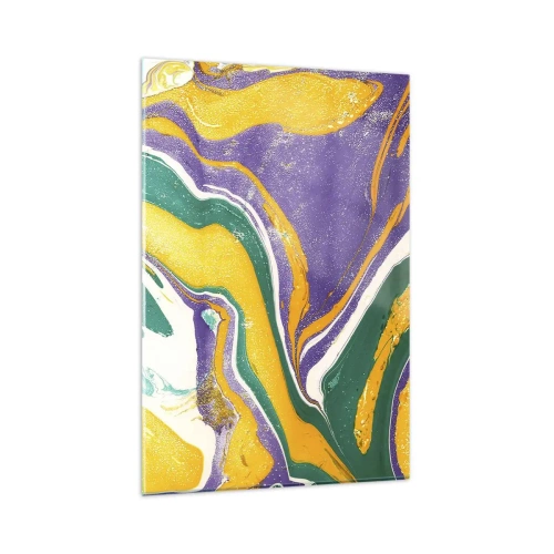 Billede på glas - Bølger af farver - 80x120 cm