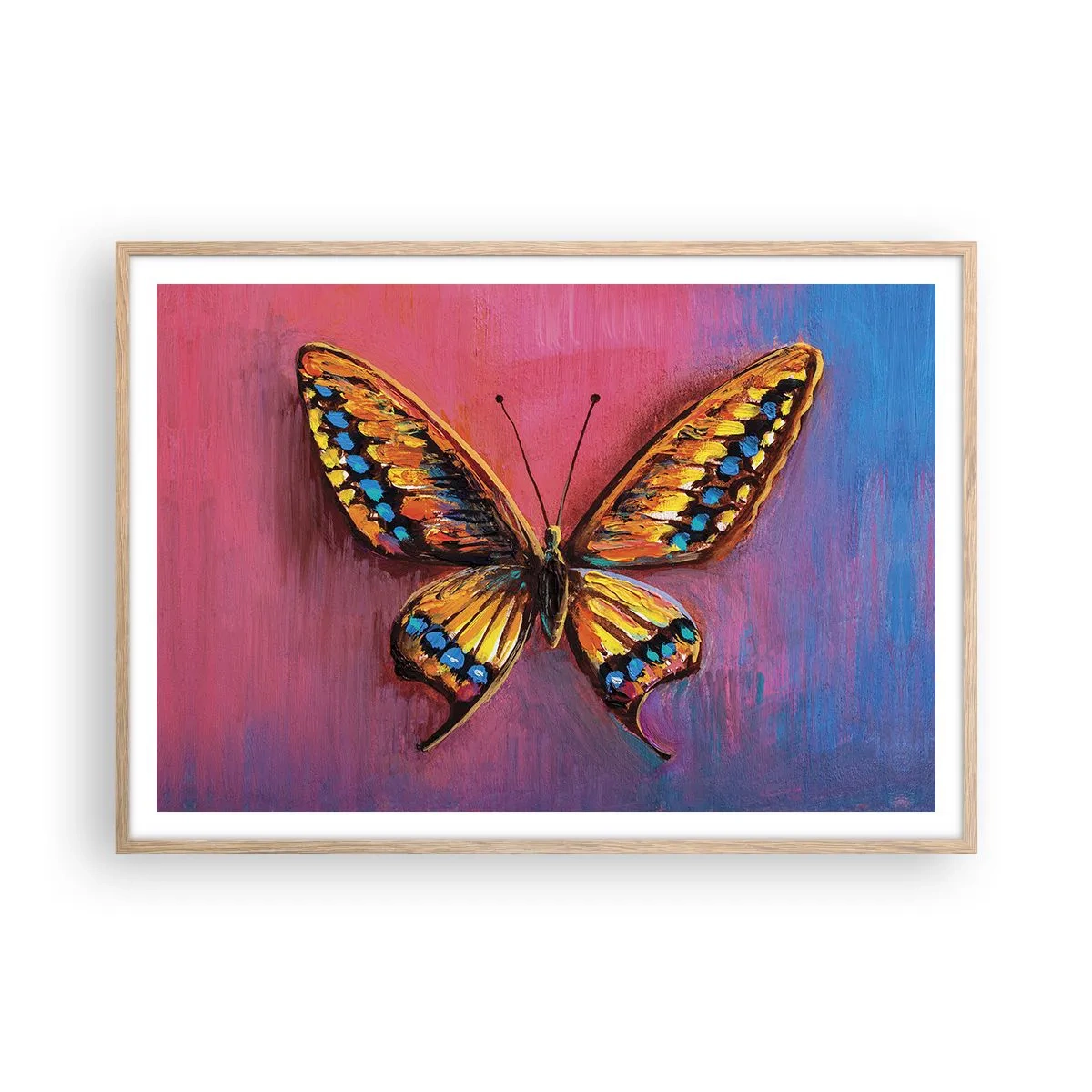 Plakat i ramme af lyst egetræ - Naturens juvel - 100x70 cm