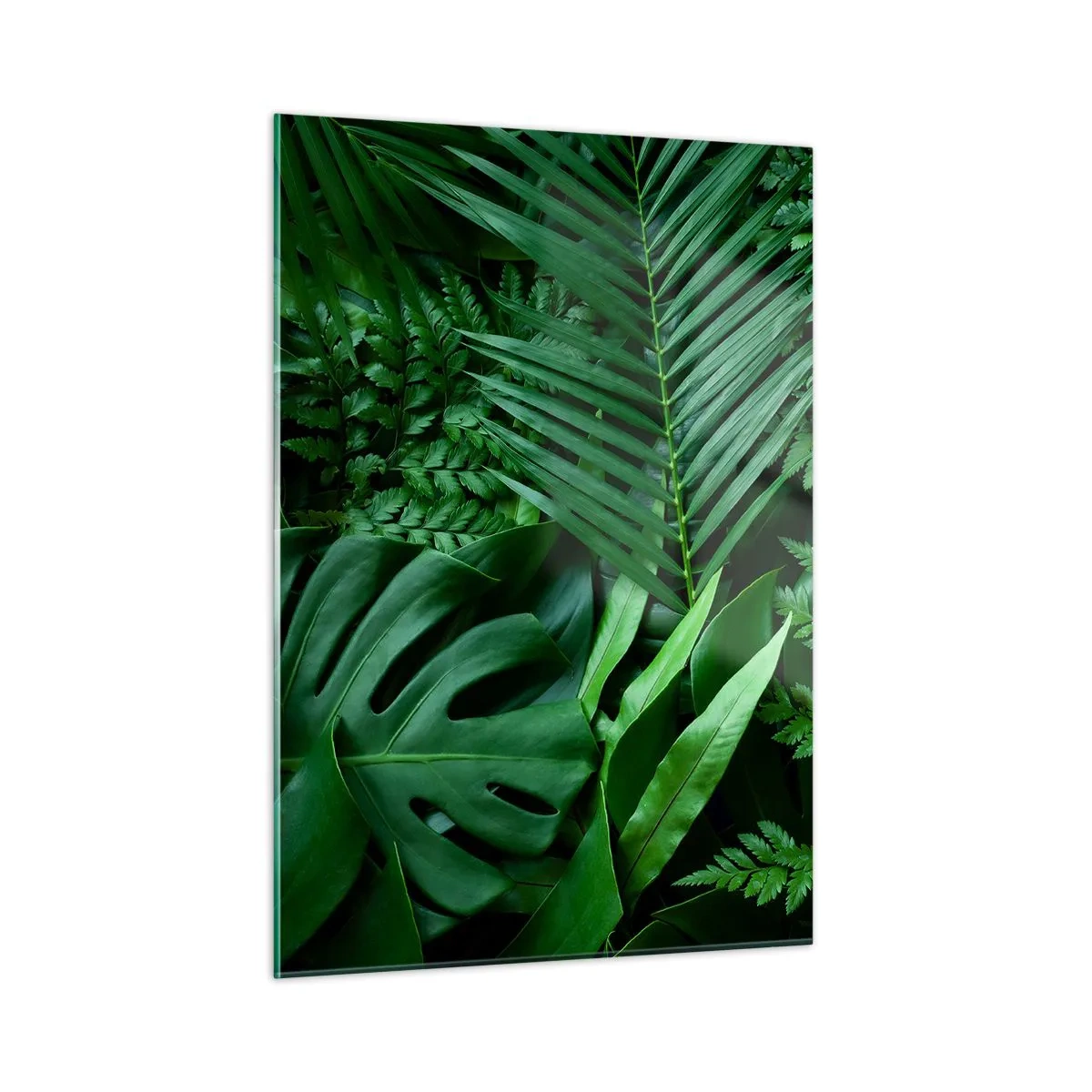 Billede på glas - Kranset i grønt - 50x70 cm