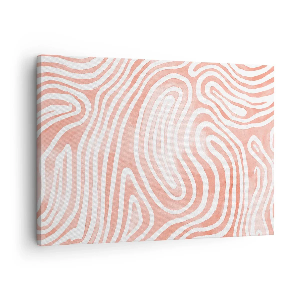 Lærredstryk - Billede på lærred - Abstrakt mønster i nuancer af lyserød og hvid - 70x50cm - I en labyrint af koraller - Moderne vægdekoration til stue og soveværelse ARTTOR