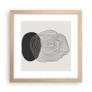 Plakat i ramme af lyst egetræ - Varighed og vibration - 30x30 cm
