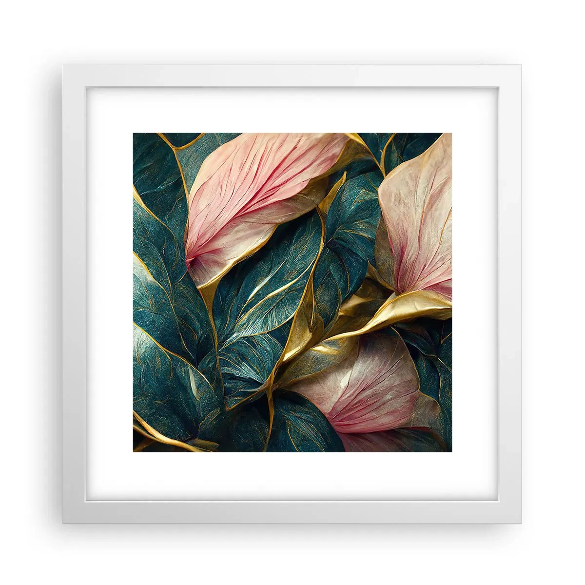 Plakat i hvid ramme - Naturlig elegance og stil - 30x30 cm