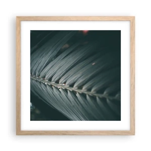 Plakat i ramme af lyst egetræ - Naturens præcision - 40x40 cm