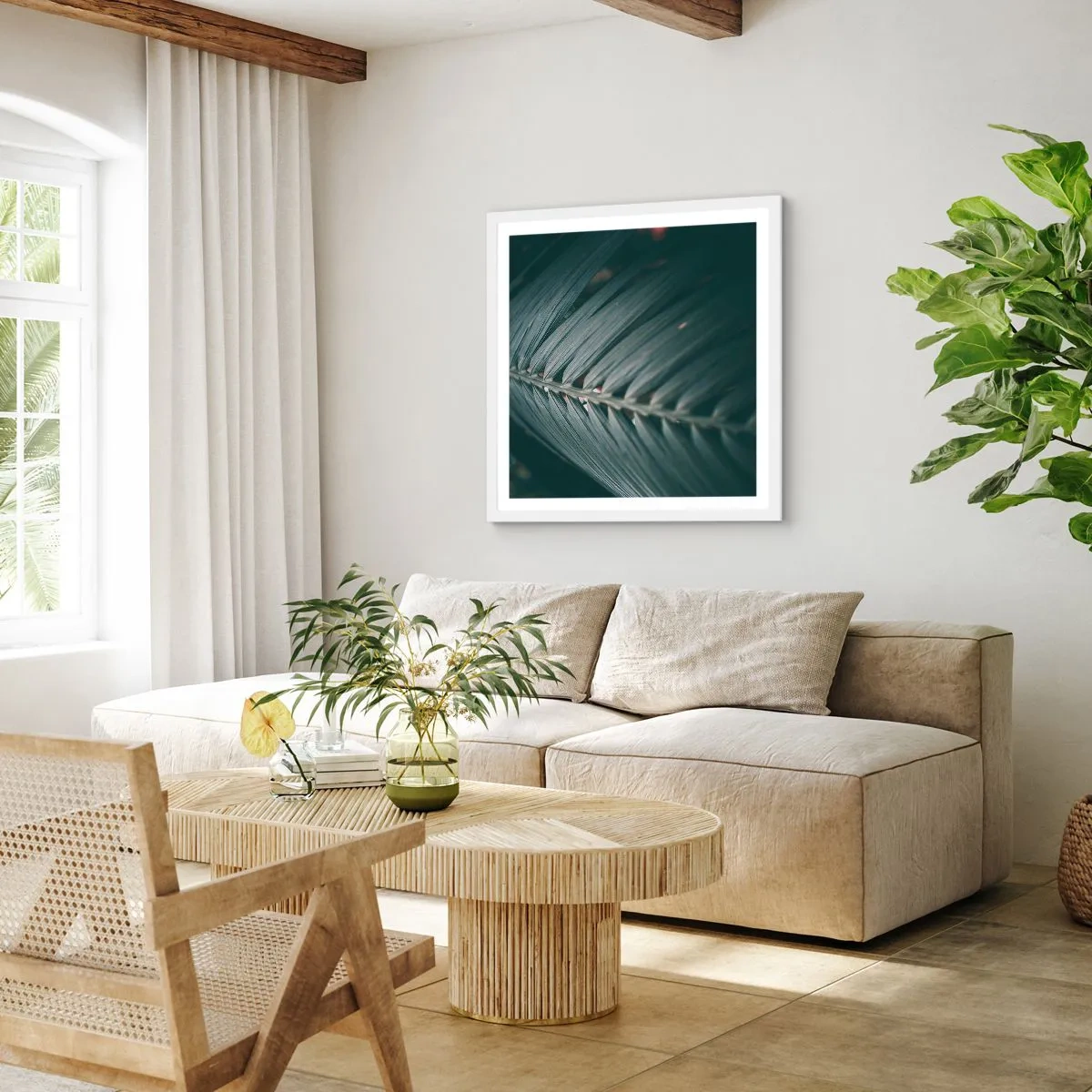 Plakat i hvid ramme - Naturens præcision - 50x50 cm