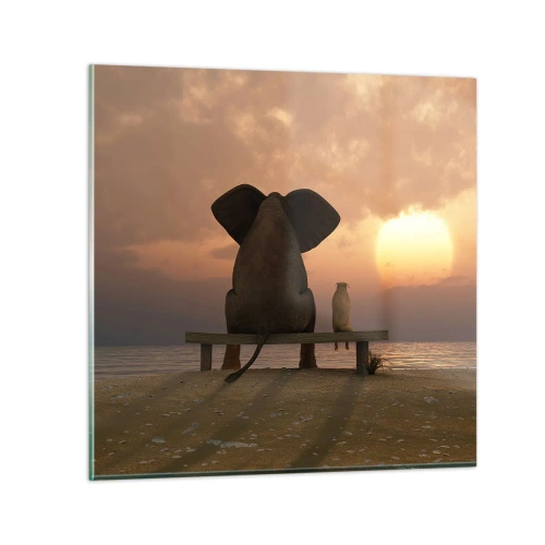 Billede på glas - Det er godt at være stille sammen - 30x30 cm