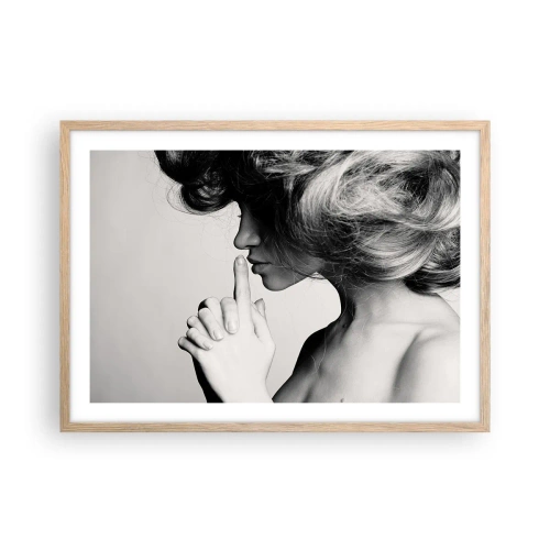 Plakat i ramme af lyst egetræ - Lyt til sig selv - 70x50 cm
