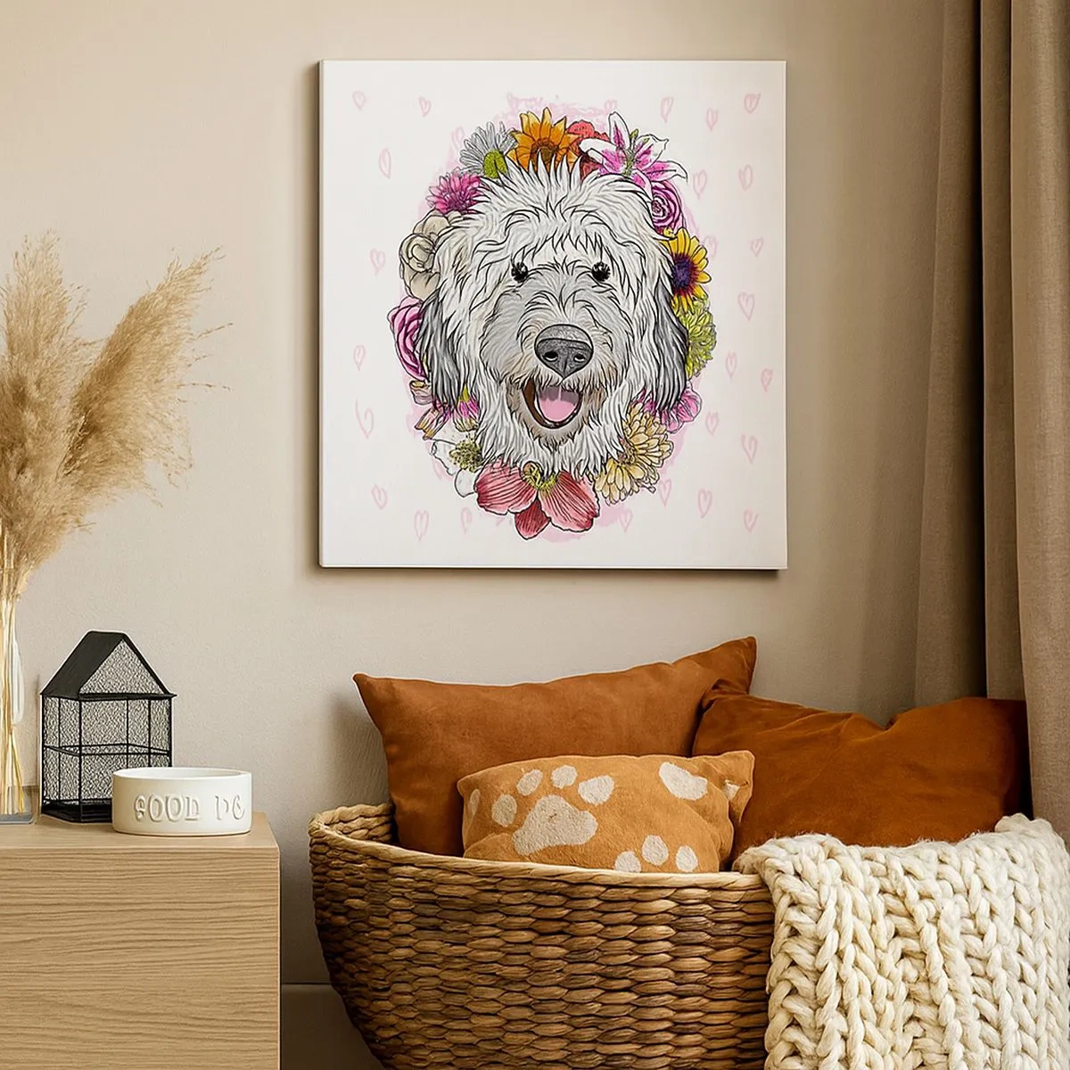 Lærredstryk - Billede på lærred - Hvalpens glæde - 30x30 cm