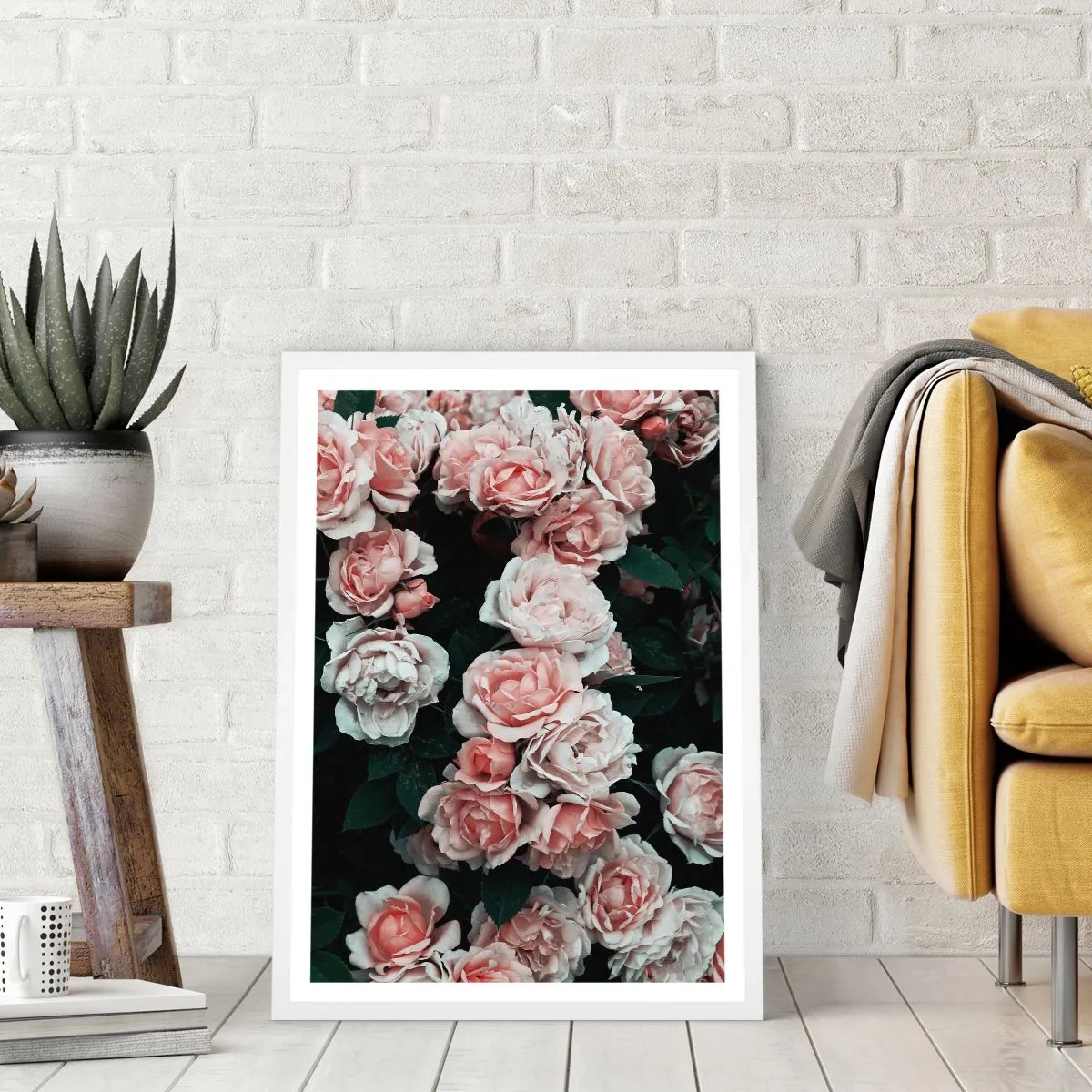 Plakat i hvid ramme - Lyserød ansamble - 30x40 cm