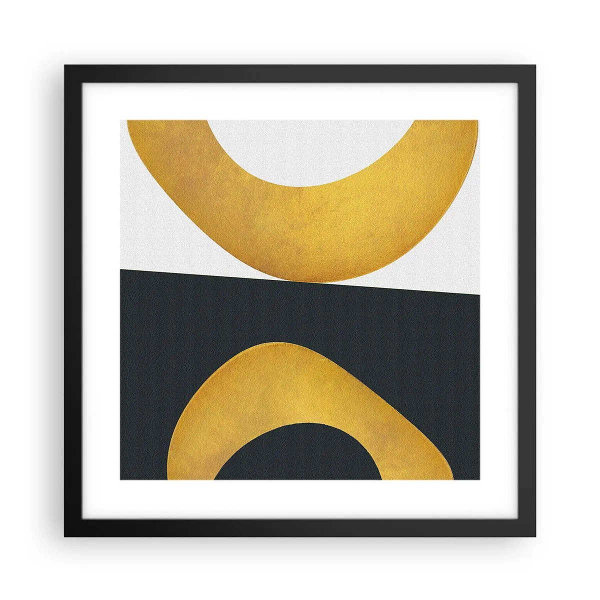 Plakat i sort ramme - Først: guld - 40x40 cm