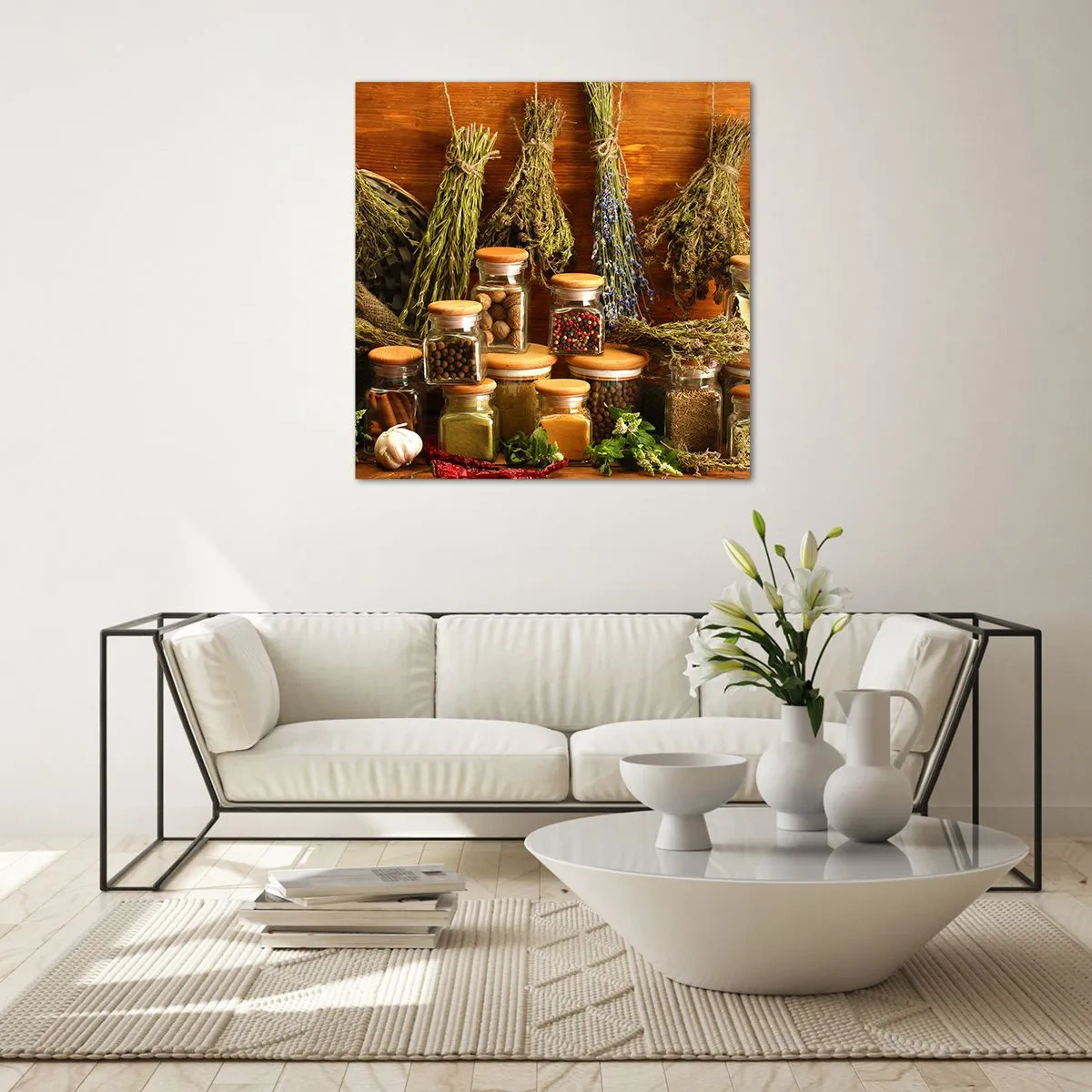 Billede på glas - Køkkenmagi - 70x70 cm