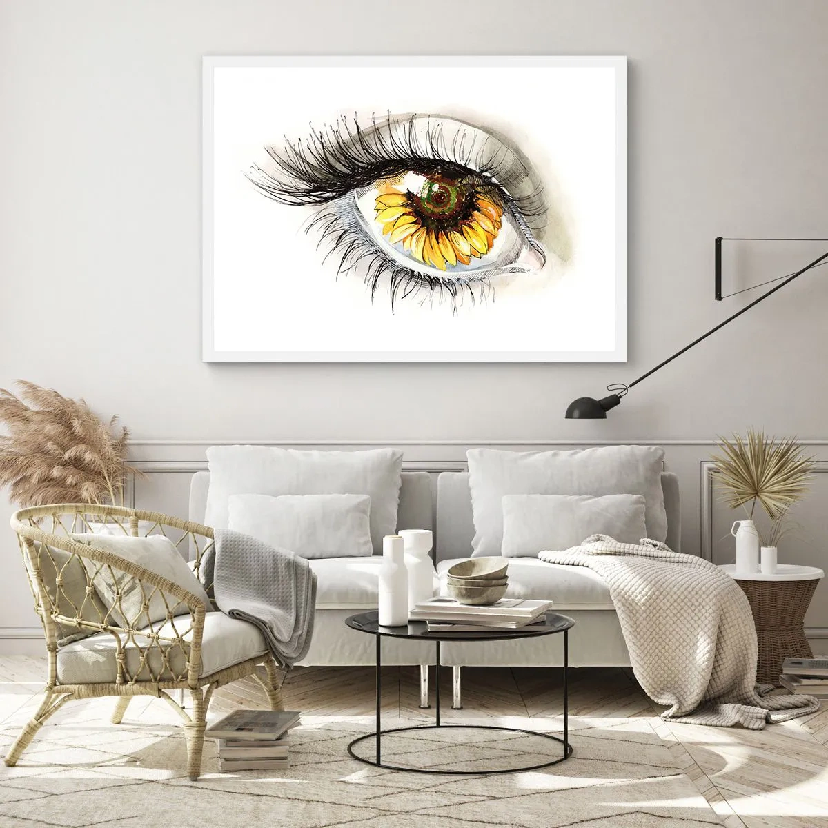 Plakat i hvid ramme - Et look lige så varmt som sommeren - 100x70 cm