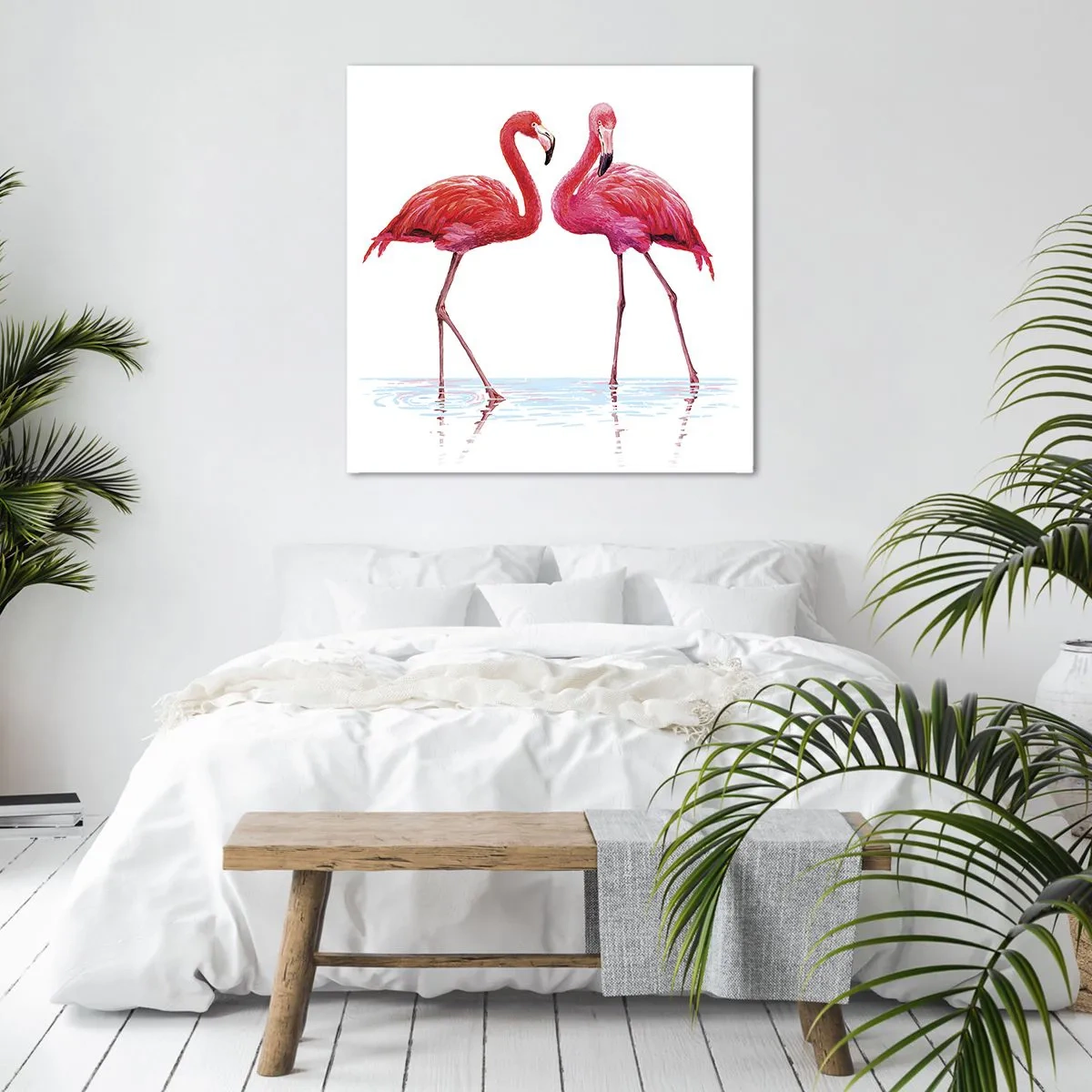 Lærredstryk - Billede på lærred - Lyserødt randez-vous - 50x50 cm