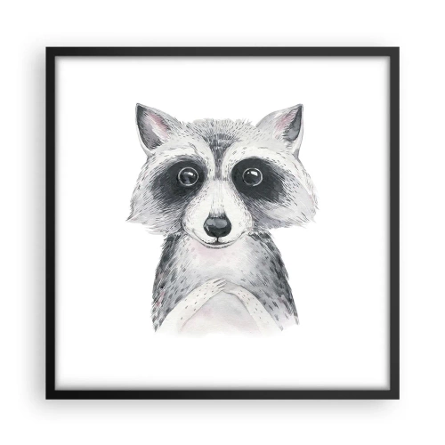 Plakat i sort ramme - Et øjeblik til at trække på skuldrene - 50x50 cm